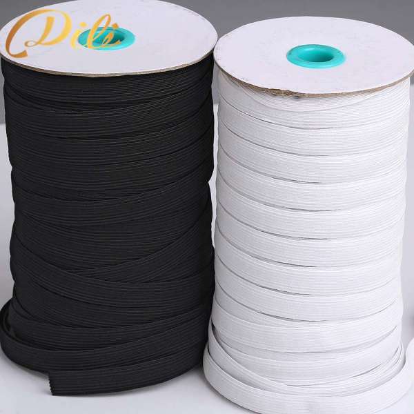 Factory Wholesale 6MM face mask raw material White/Black Flat elastic band for N95 medical mask